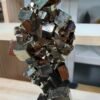 Pyrite Pérou agrégat cristaux cubiques dorés face avant