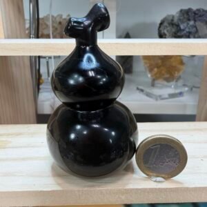 Hulu en obsidienne sculptée gourde Feng Shui poli miroir symbole santé