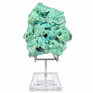 Minéraux & Pierres Naturelles Authentiques chrysocolle malachite quartz tenke fungurume 504g socle