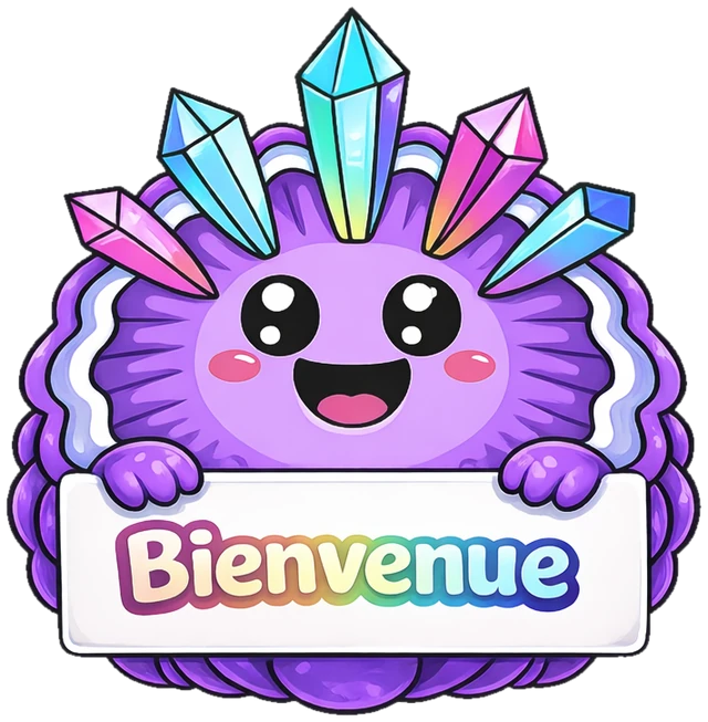 Mascotte Oh My Gemmes qui souhaite la bienvenue